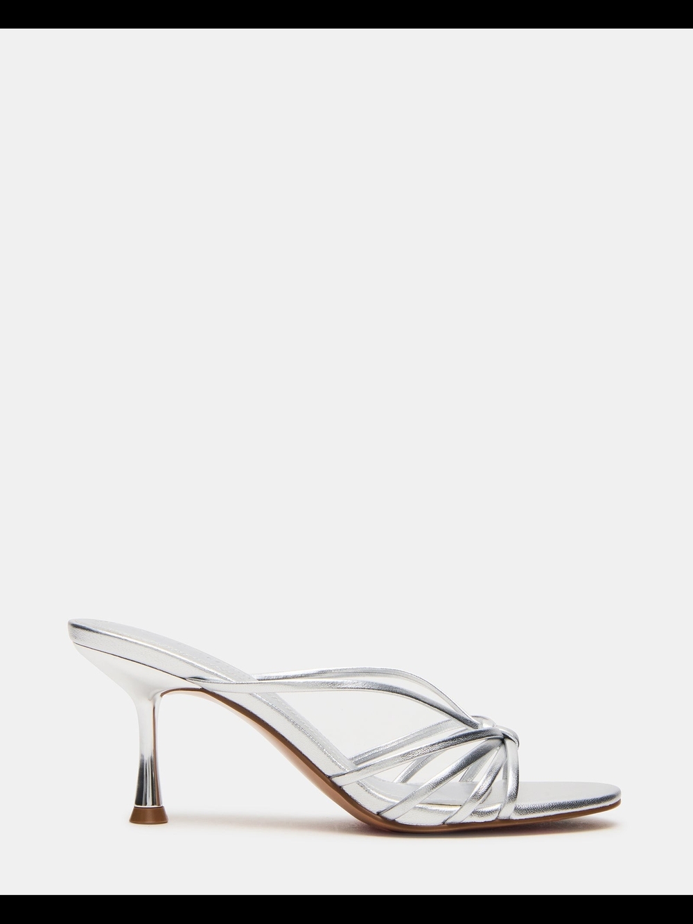 Steve Madden Edna Silver Leather Heels